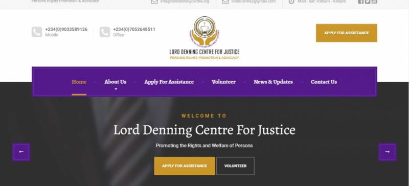 LORD DENNING CENTRE FOR JUSTICE