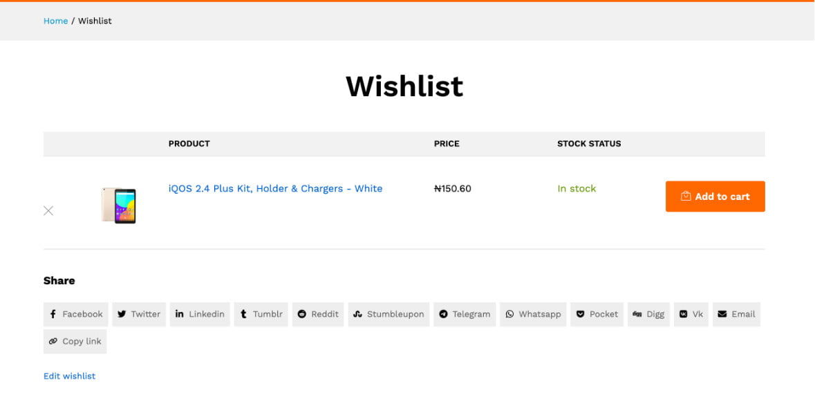 wishlist essential e commerce website features